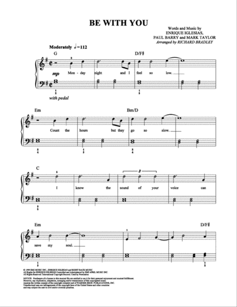 Be with You Be with You Easy Piano scores gallery preview page 1