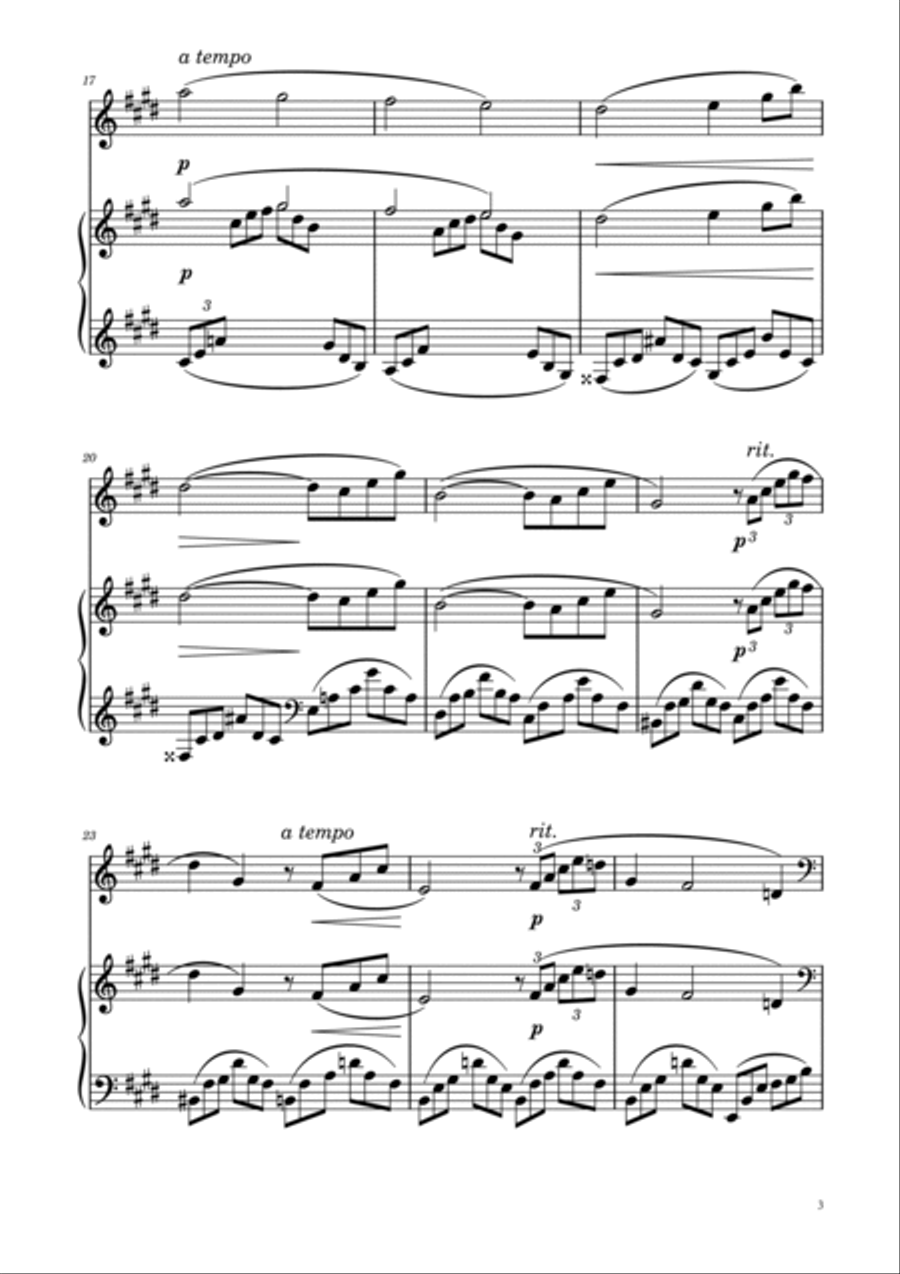 Debussy - Arabesque Nº1 - Violin Solo w/ Piano Accompaniment Violin Solo scores gallery preview page 3
