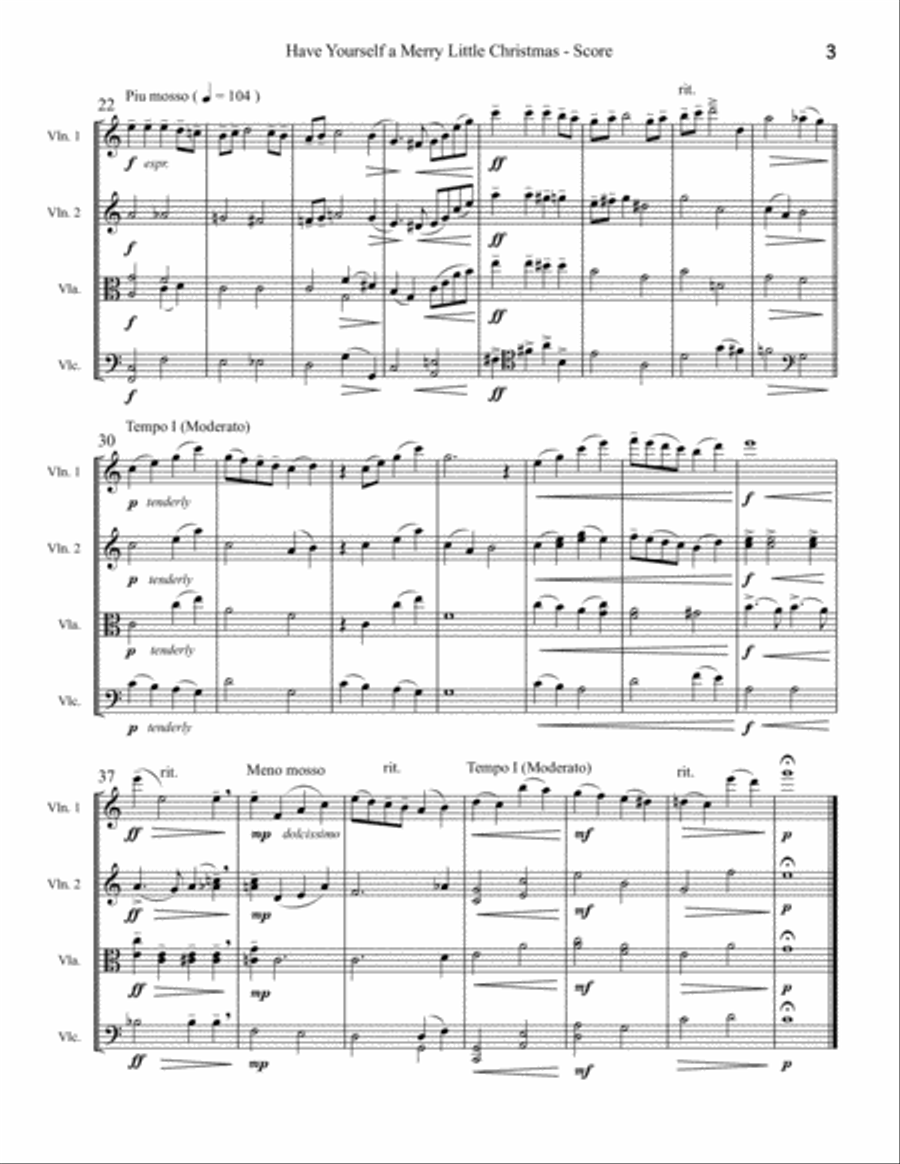 Have Yourself A Merry Little Christmas from MEET ME IN ST. LOUIS String Quartet scores gallery preview page 3
