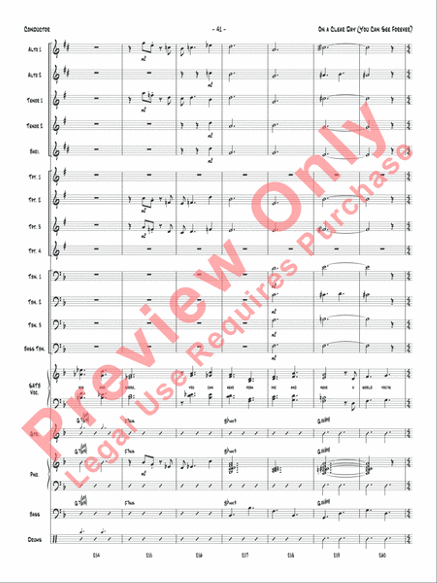 On a Clear Day (You Can See Forever) Jazz Ensemble scores gallery preview page 44