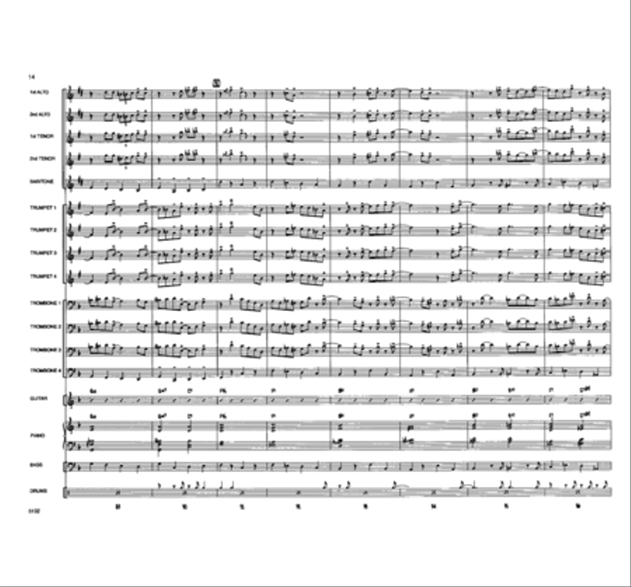 A Shuffle for Uncle Guido Jazz Ensemble scores gallery preview page 13