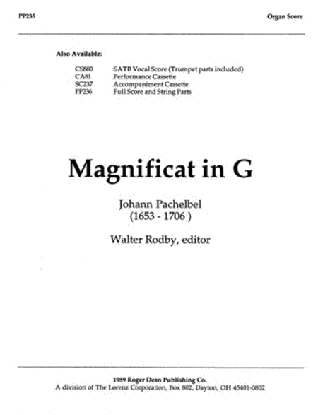 Magnificat in G - Organ Score