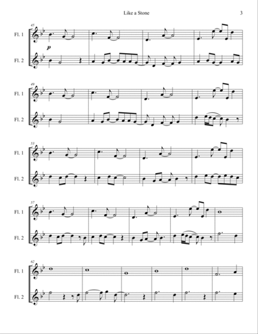 Like A Stone Flute Duet scores gallery preview page 3