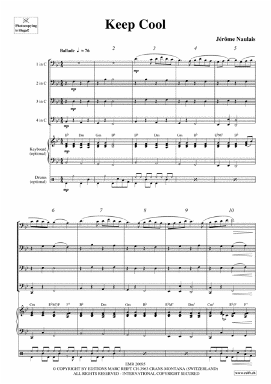 Keep Cool Keep Cool Euphonium Quartet scores gallery preview page 3