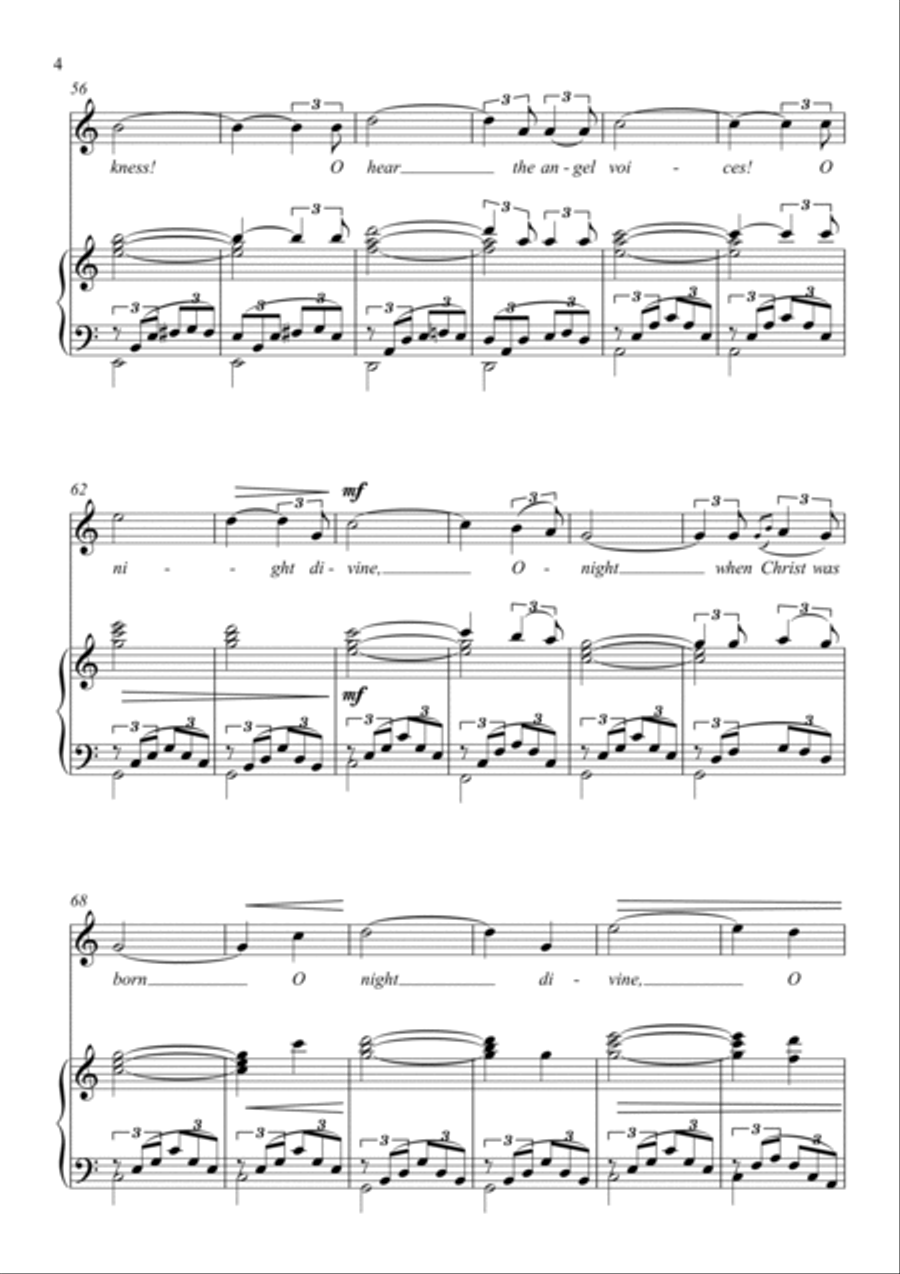 O Holy Night for Soprano and Piano Piano, Vocal, Guitar scores gallery preview page 5