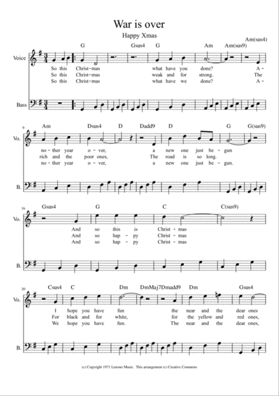 So This Is Christmas Piano Solo scores gallery preview page 1
