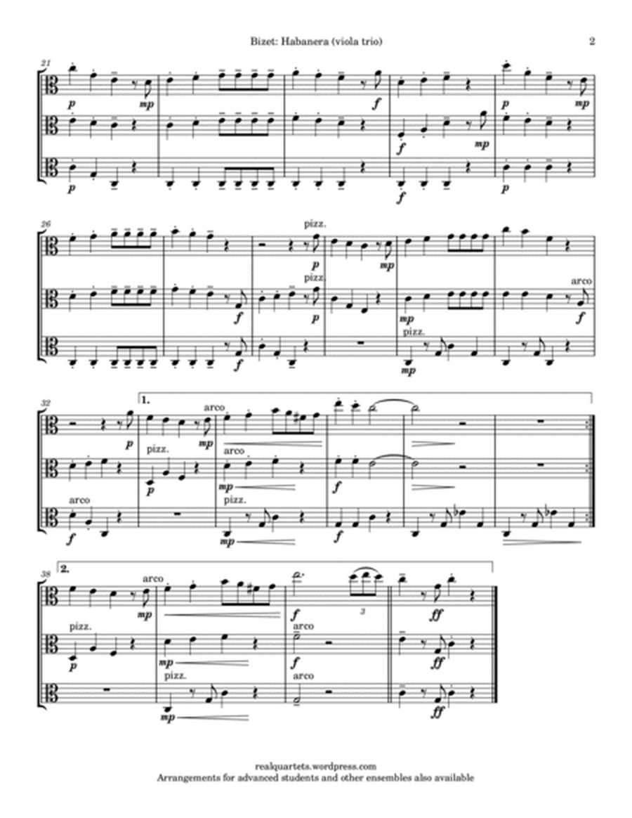 Bizet: Habanera (viola trio, intermediate) image number null