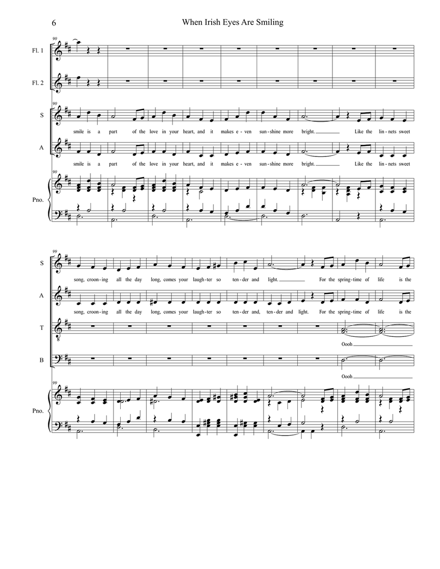 When Irish Eyes Are Smiling (SATB) 4-Part scores gallery preview page 6