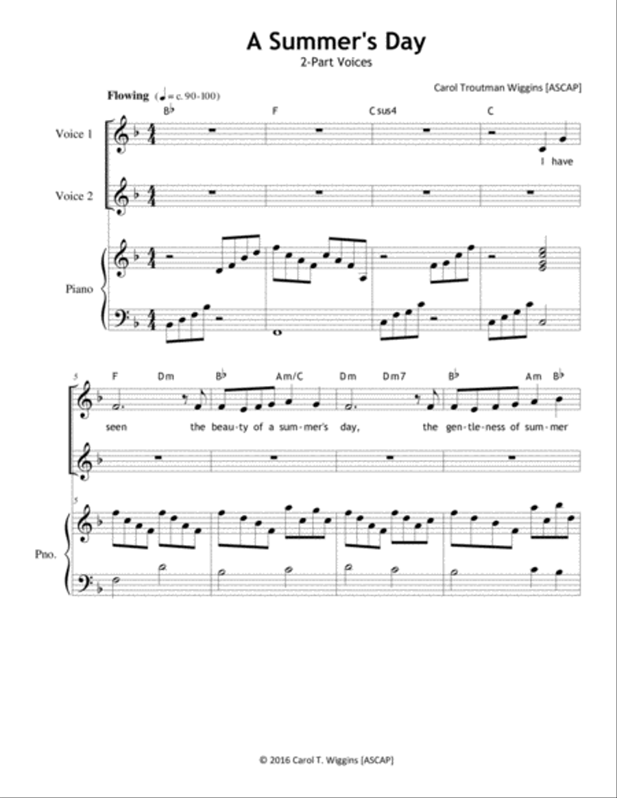 A Summer's Day SA scores gallery preview page 1