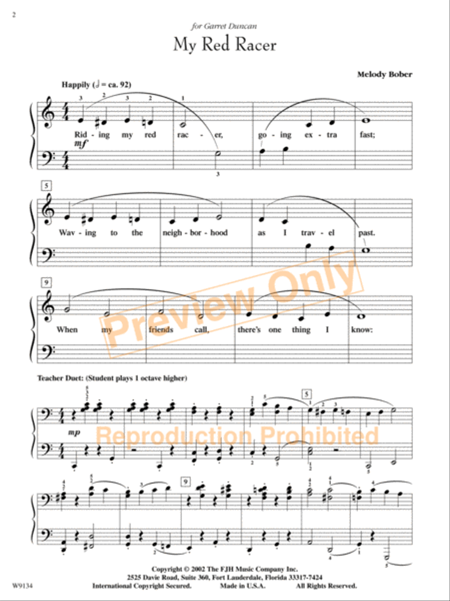 My Red Racer Easy Piano scores gallery preview page 3