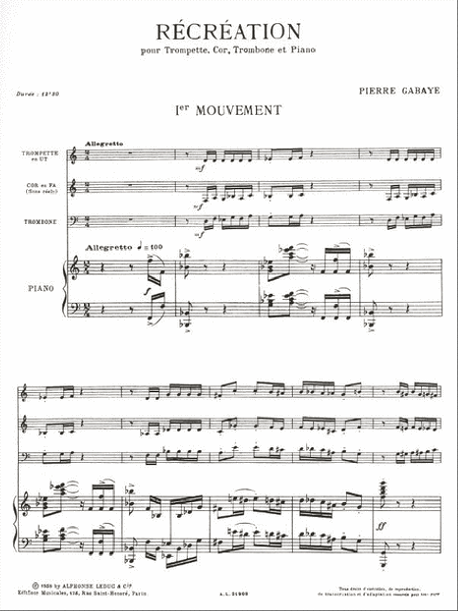 Recreation (quartet-brass) School and Community scores gallery preview page 2