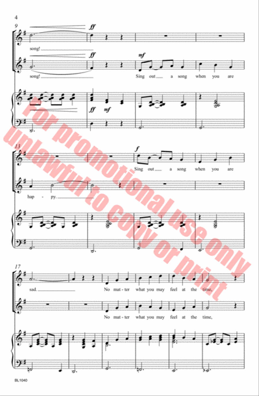 Sing Out a Song! Choir scores gallery preview page 5