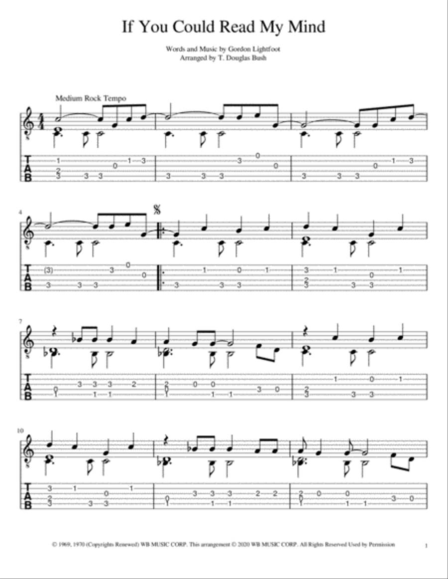 If You Could Read My Mind Guitar Solo scores gallery preview page 2