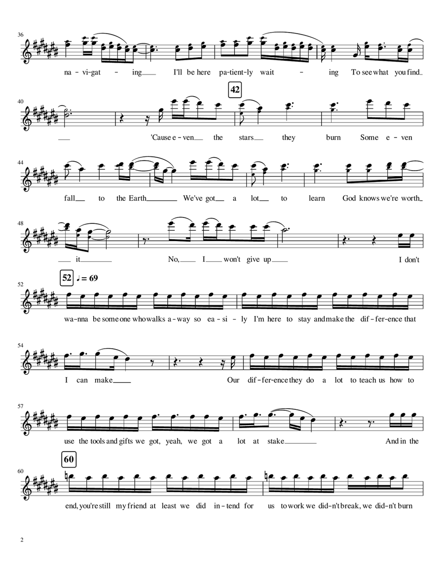 I Won't Give Up Alto Saxophone scores gallery preview page 2
