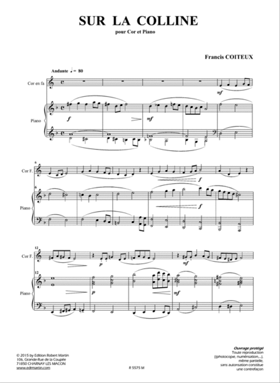 Sur la colline Sur la colline Horn scores gallery preview page 2