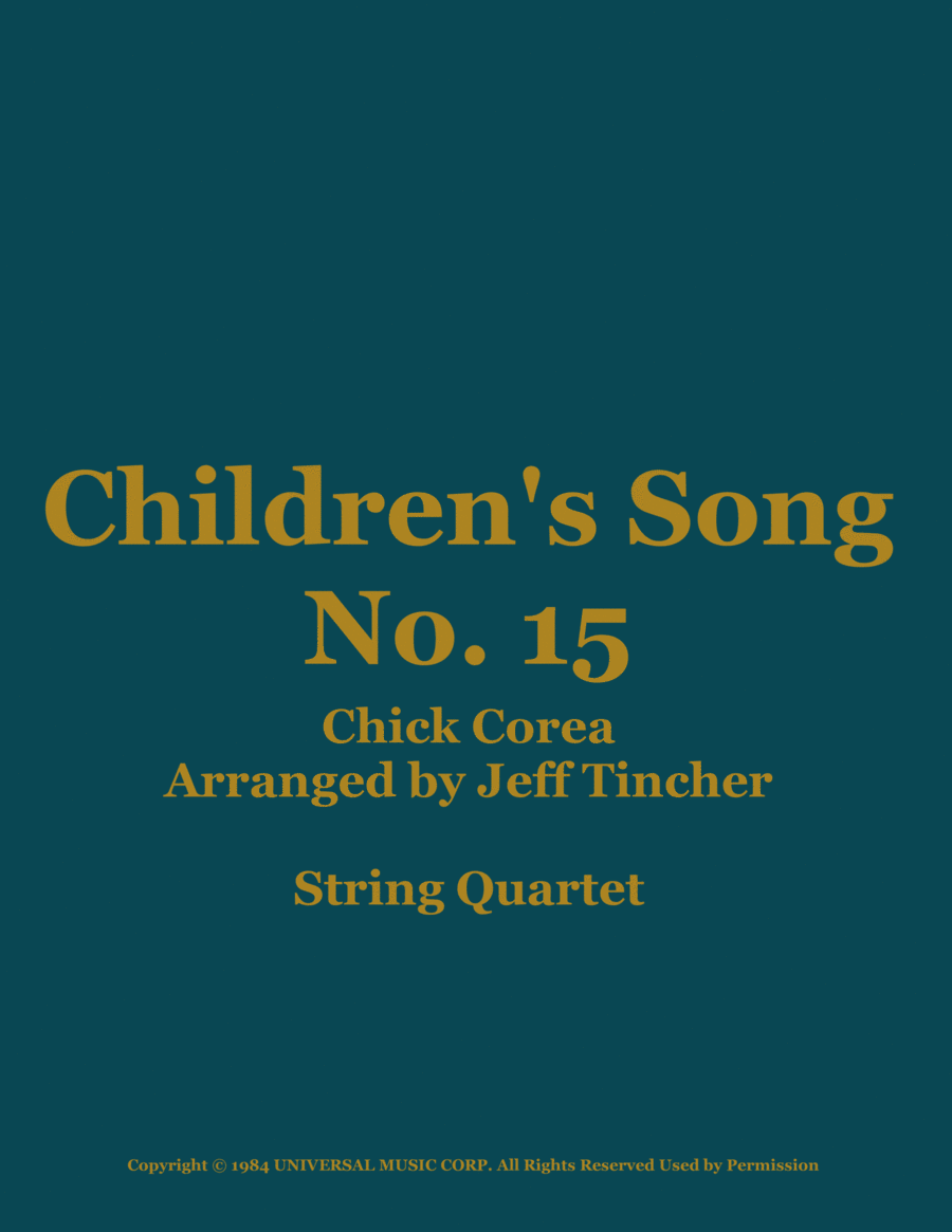 Children's Song No. 15 String Quartet scores gallery preview page 1