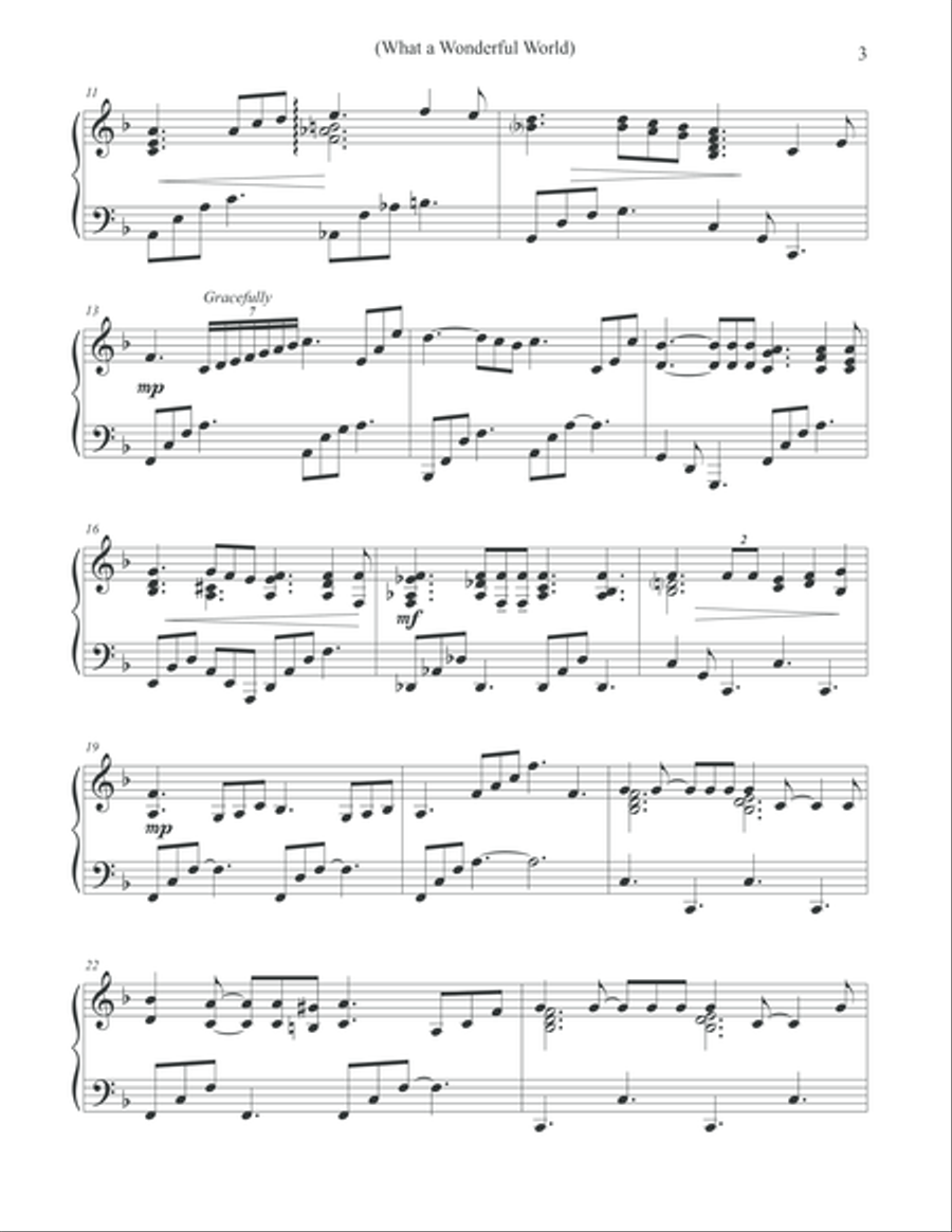 What A Wonderful World Piano Solo scores gallery preview page 3