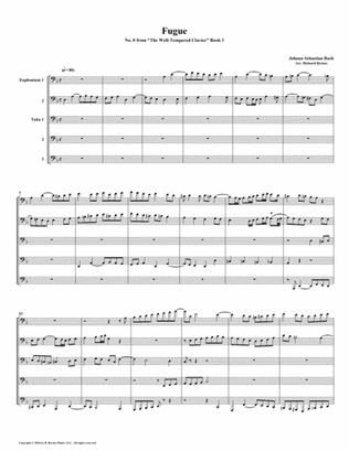 Fugue 08 from Well-Tempered Clavier, Book 1 (Euphonium-Tuba Quintet)