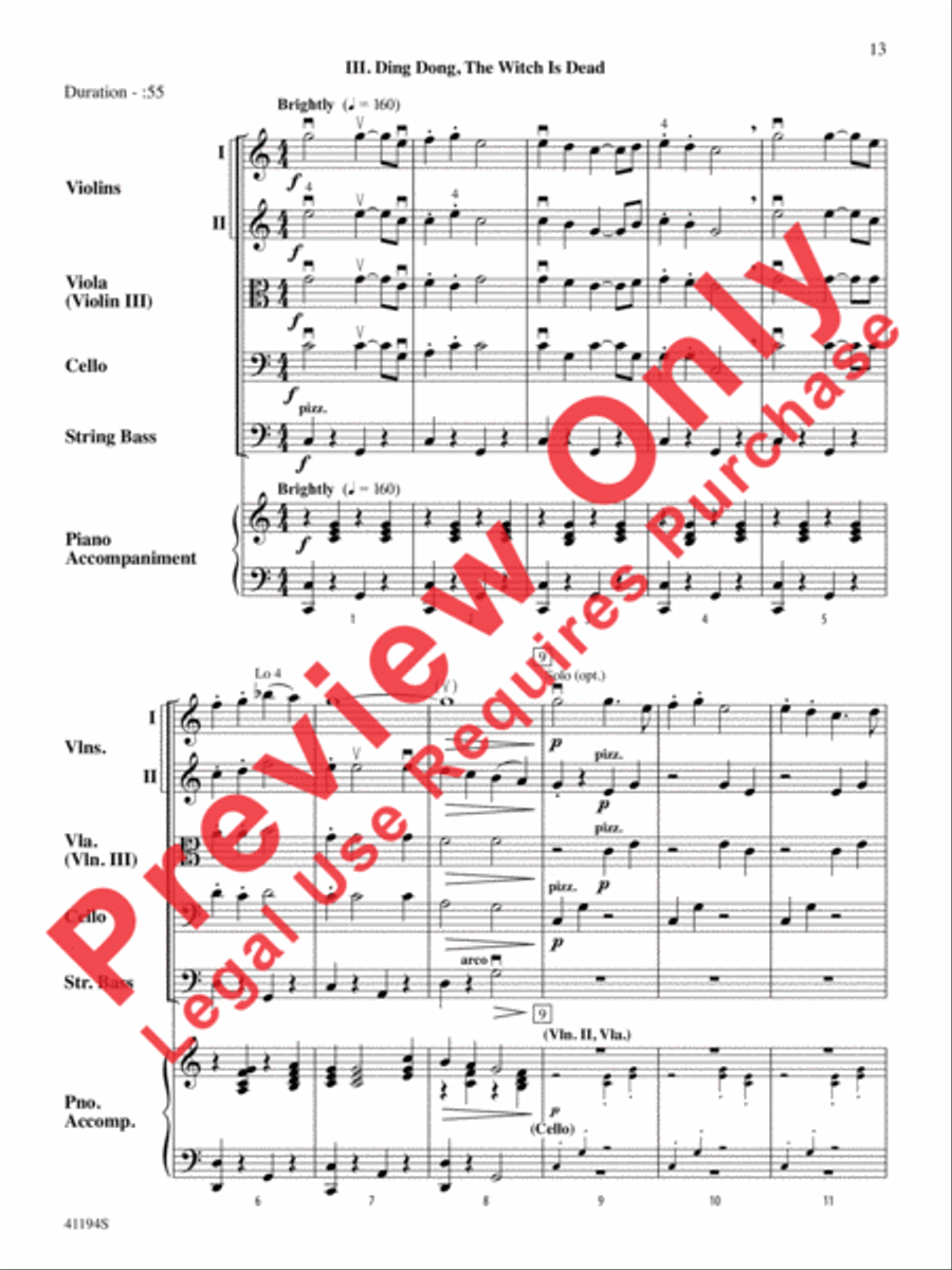 The Wizard of Oz, Suite from String Orchestra scores gallery preview page 14