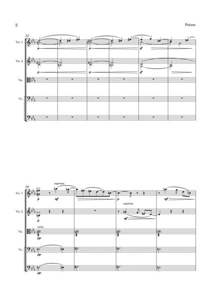 Chausson Poème OP. 25 for Violin and String Orchestra image number null