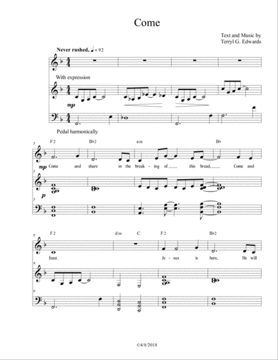 Come Voice Solo scores gallery preview page 1