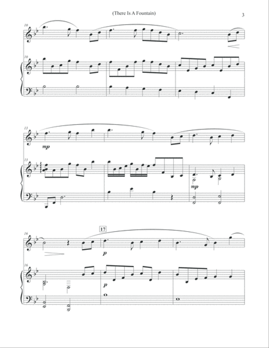 There Is A Fountain - Ambient Flute & Piano Flute Solo scores gallery preview page 3
