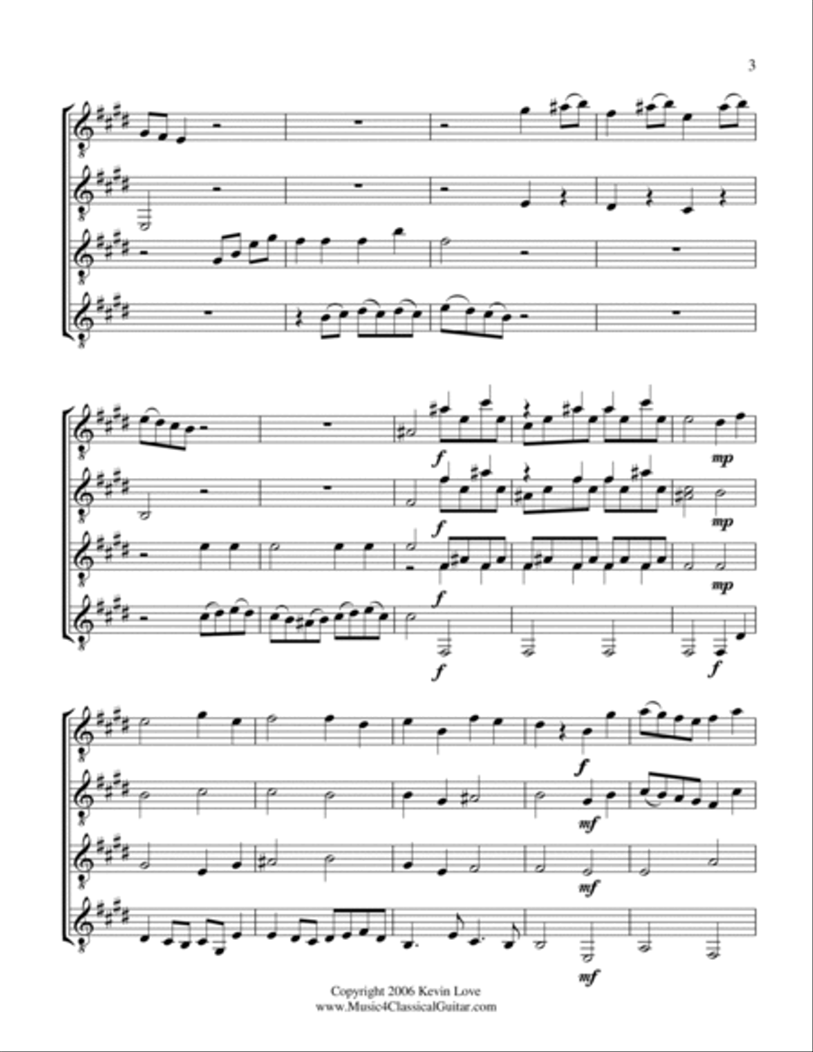 Gavotte en Rondeau (Guitar Quartet) - Score and Parts Guitar Ensemble scores gallery preview page 3