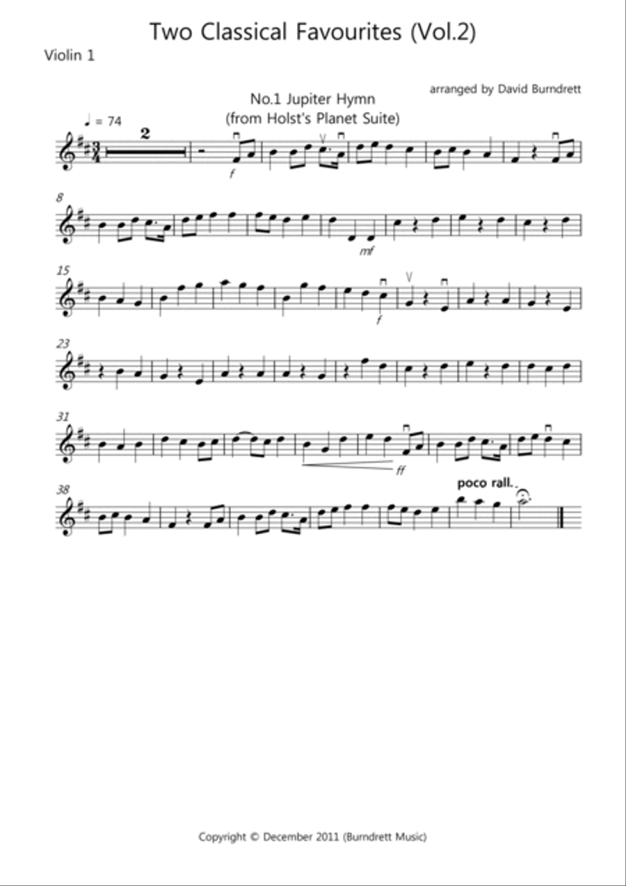 2 Classical Favourites for Violin Quartet (volume two) Violin Solo scores gallery preview page 6