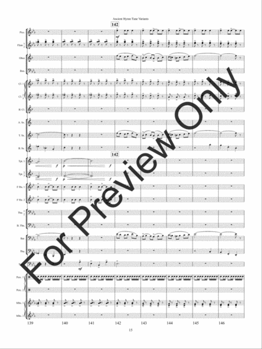 Ancient Hymn Tune Variants (Score) Concert Band scores gallery preview page 18