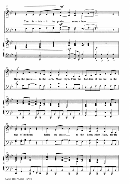 RAISE THE PRAISE (SATB Choir with Piano) image number null