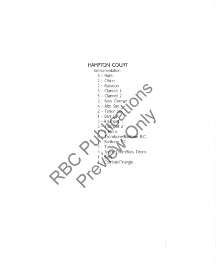 Hampton Court Hampton Court Concert Band scores gallery preview page 3