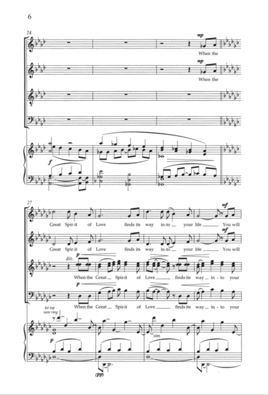 The Great Spirit of Love 4-Part scores gallery preview page 6