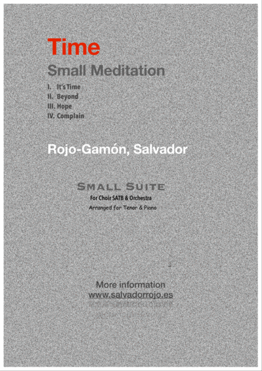 Time Arranged for Tenor soloist and Piano Tenor Voice scores gallery preview page 1