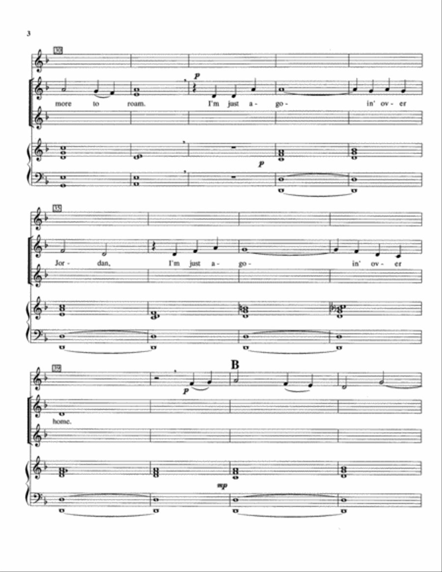 Wayfaring Stranger for two equal voices, keyboard, and trumpet Choir scores gallery preview page 4