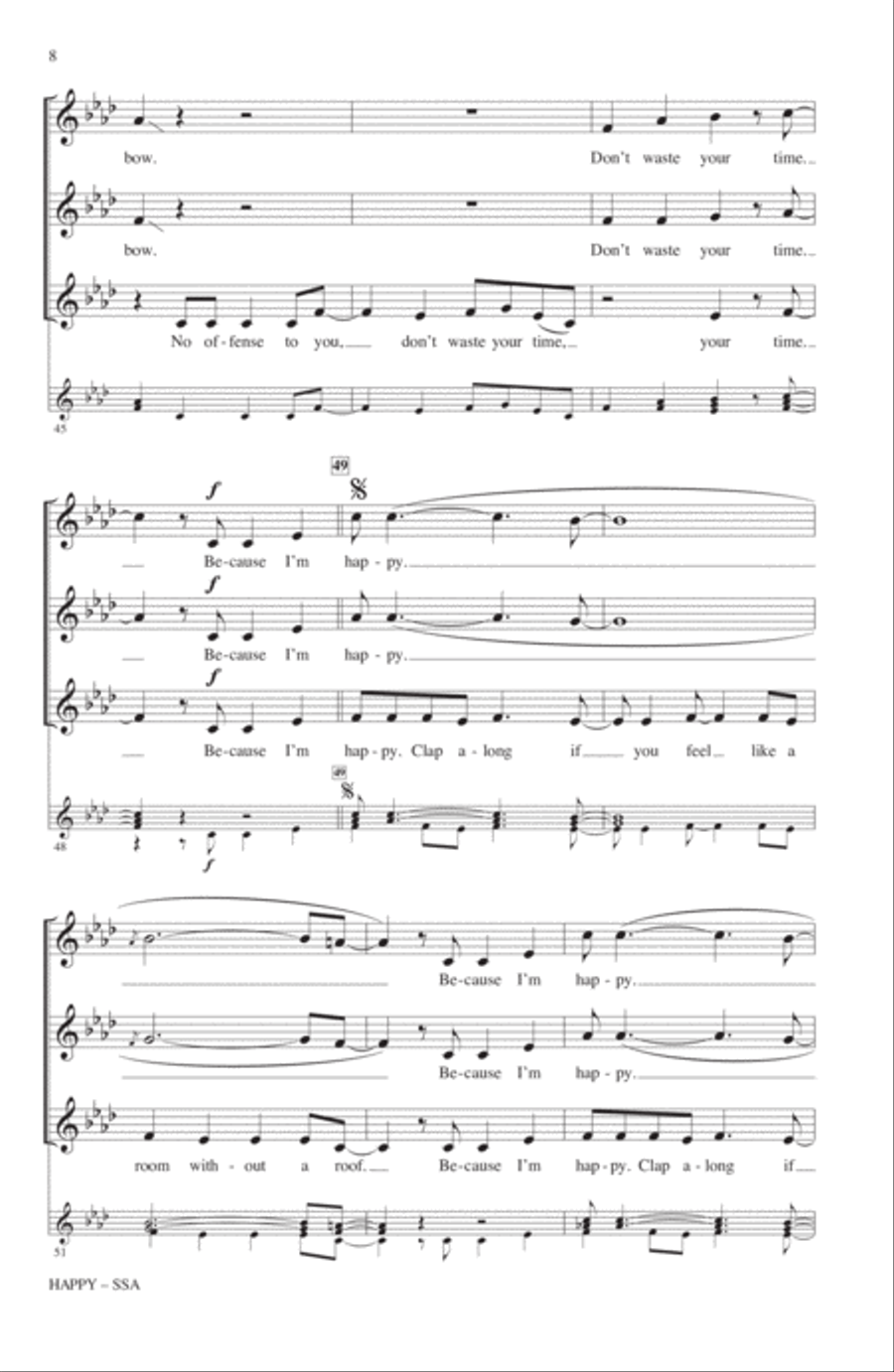 Happy (arr. Deke Sharon) Happy (arr. Deke Sharon) SSA scores gallery preview page 6
