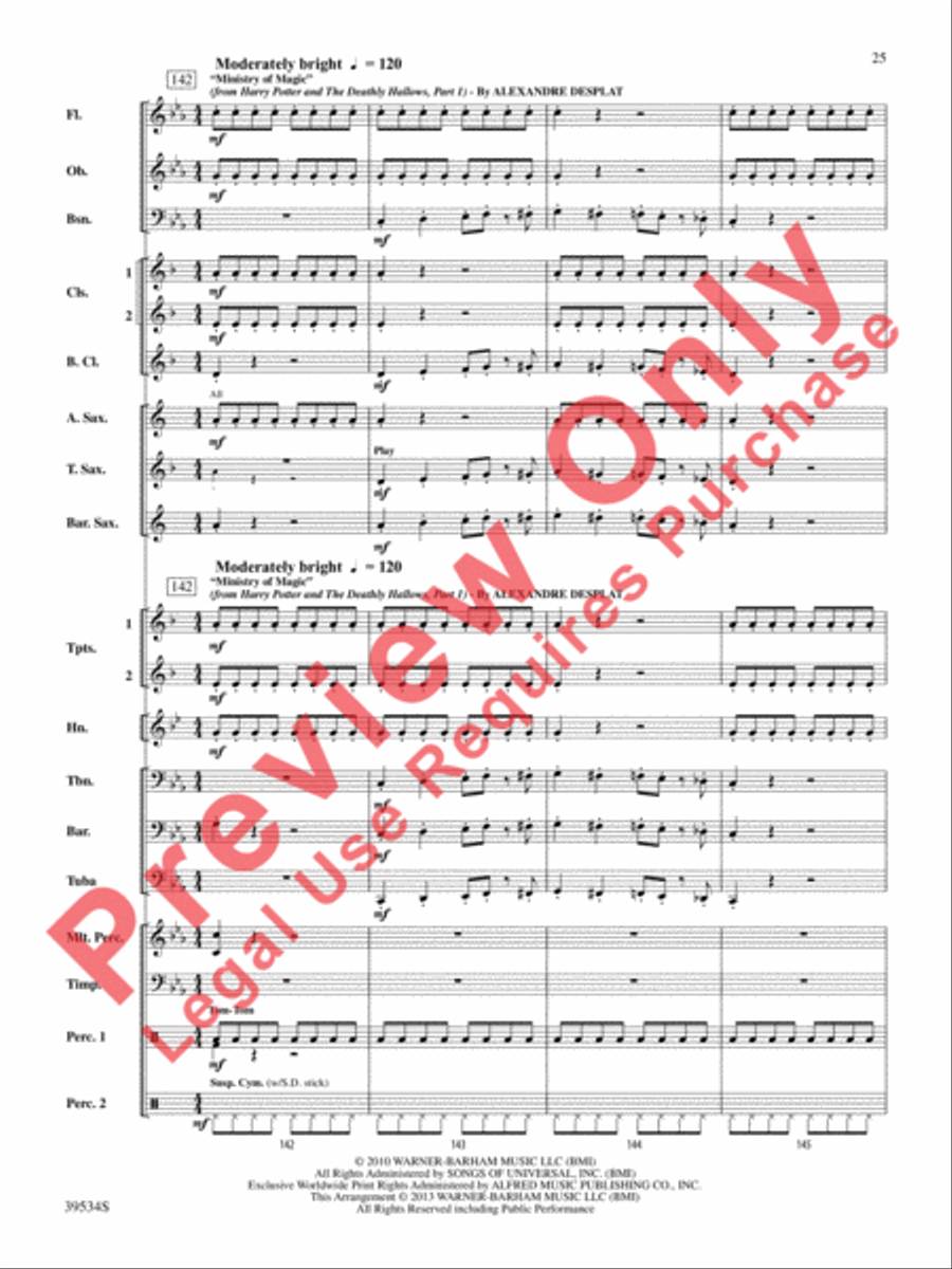The Magic of Harry Potter Concert Band scores gallery preview page 26