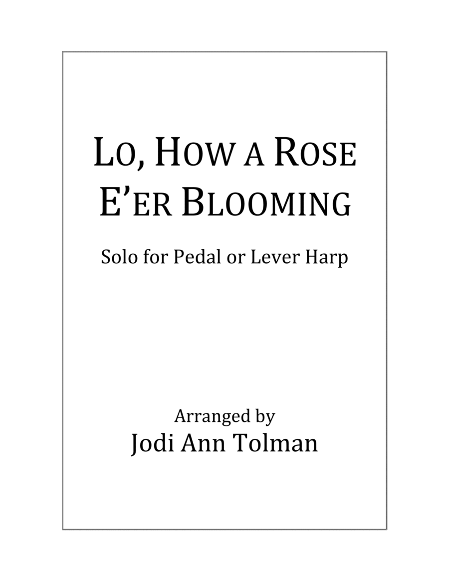 Lo, How a Rose E'er Blooming, Harp Solo Celtic Harp scores gallery preview page 1