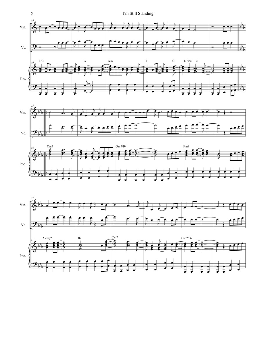 I'm Still Standing Piano Trio scores gallery preview page 2