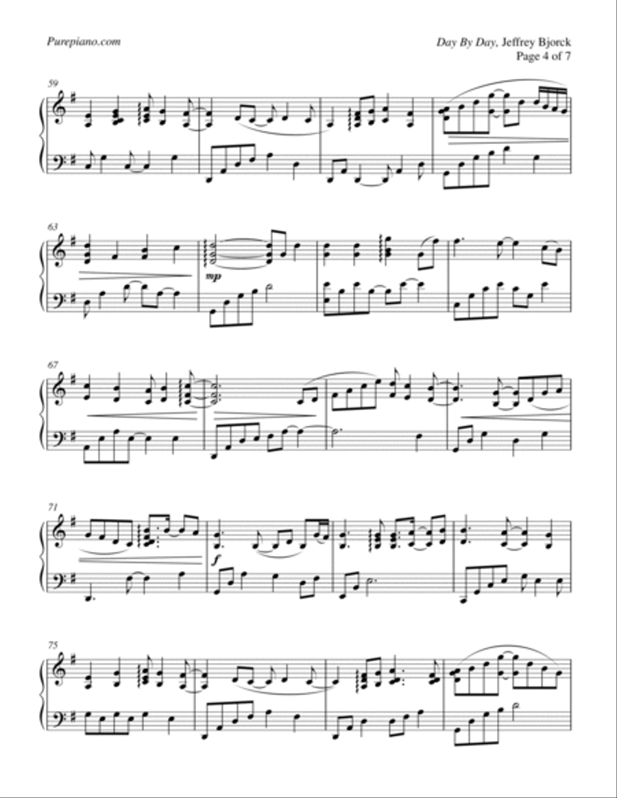 Day by Day and With Each Passing Moment Piano Solo scores gallery preview page 4