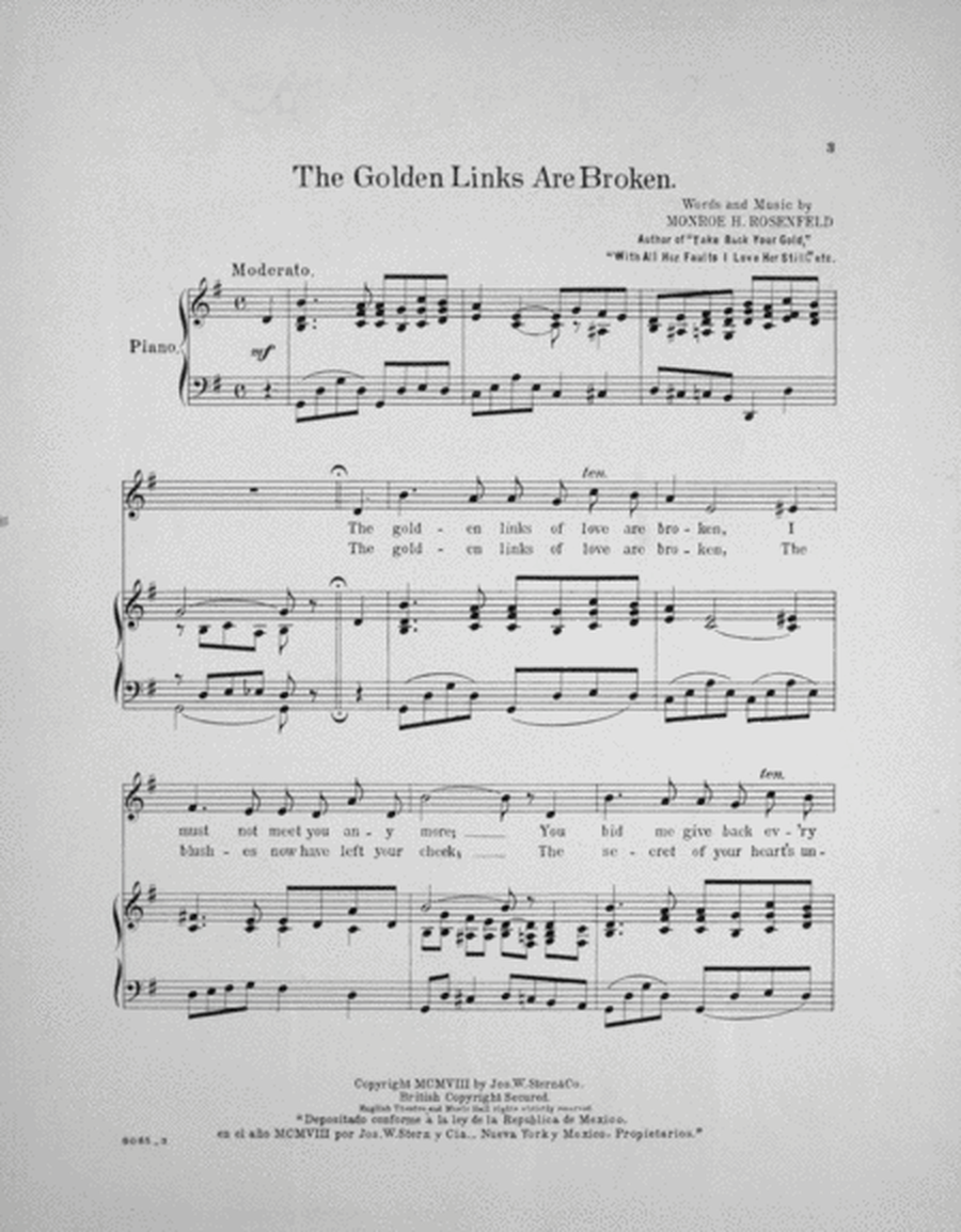 The Golden Links are Broken. A Beautiful Ballad