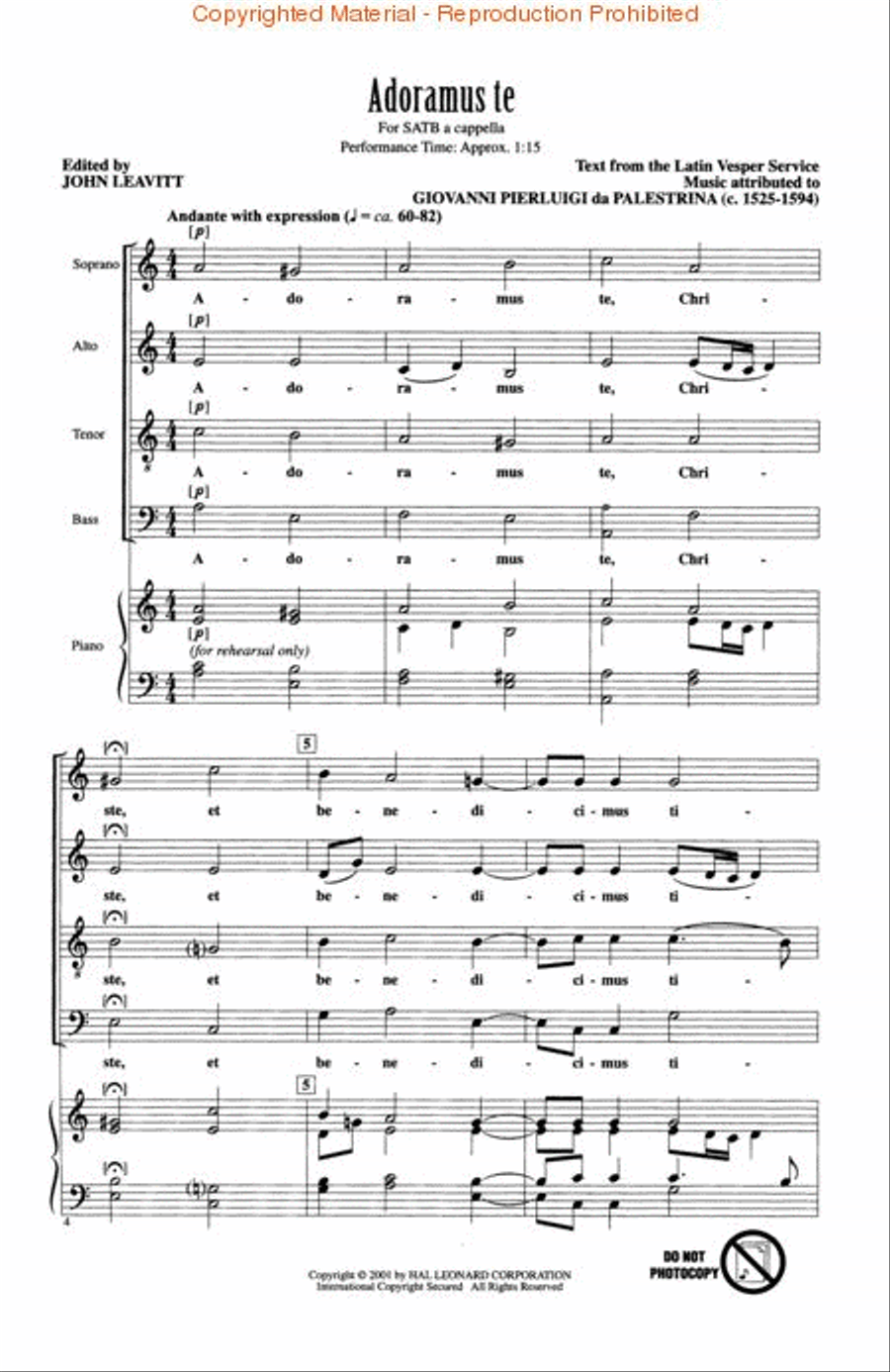 Adoramus te 4-Part scores gallery preview page 2
