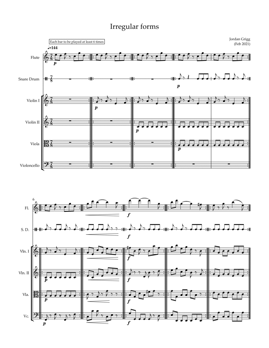Irregular forms Small Ensemble scores gallery preview page 1