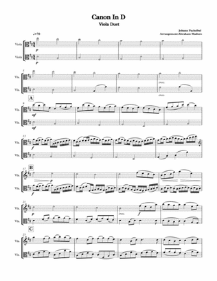 Canon In D Viola Duet