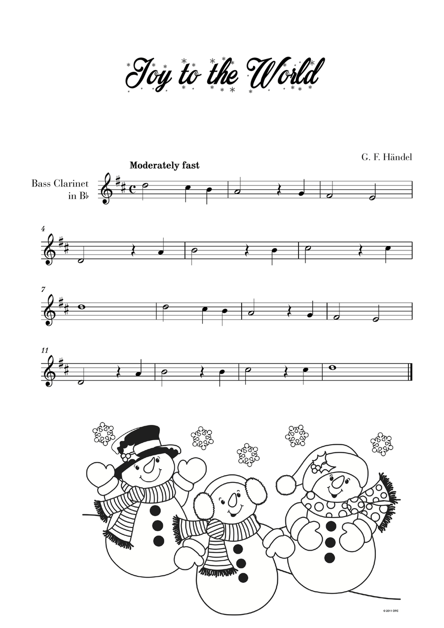 Joy to the World - Very Easy/Beginner (for Bass Clarinet) Bass Clarinet scores gallery preview page 1
