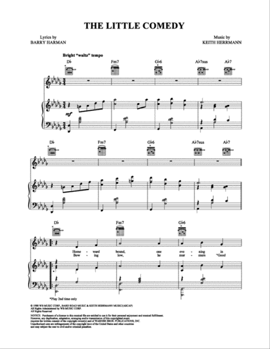 The Little Comedy Piano, Vocal, Guitar scores gallery preview page 1