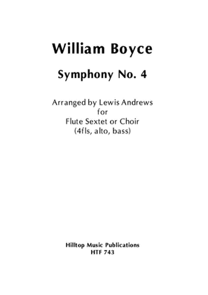 Book cover for Boyce Symphony No. 4 arranged for flute sextet or flute choir