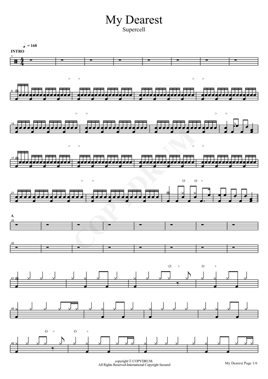 My Dearest Drum Set scores gallery preview page 1