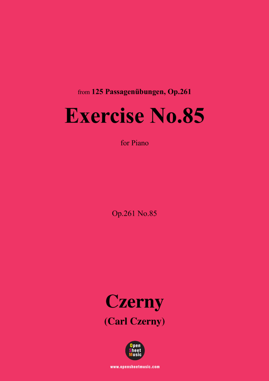 C. Czerny-Exercise No.85,Op.261 No.85 Piano Method scores gallery preview page 1