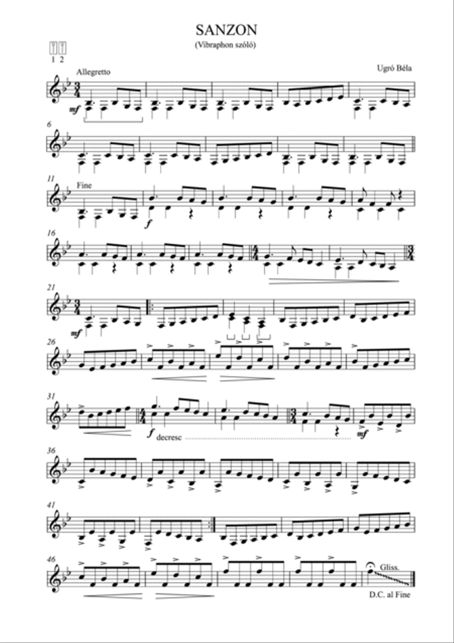 5 Songs for Vibraphone - 5 Dal Vibraphonra Vibraphone scores gallery preview page 3