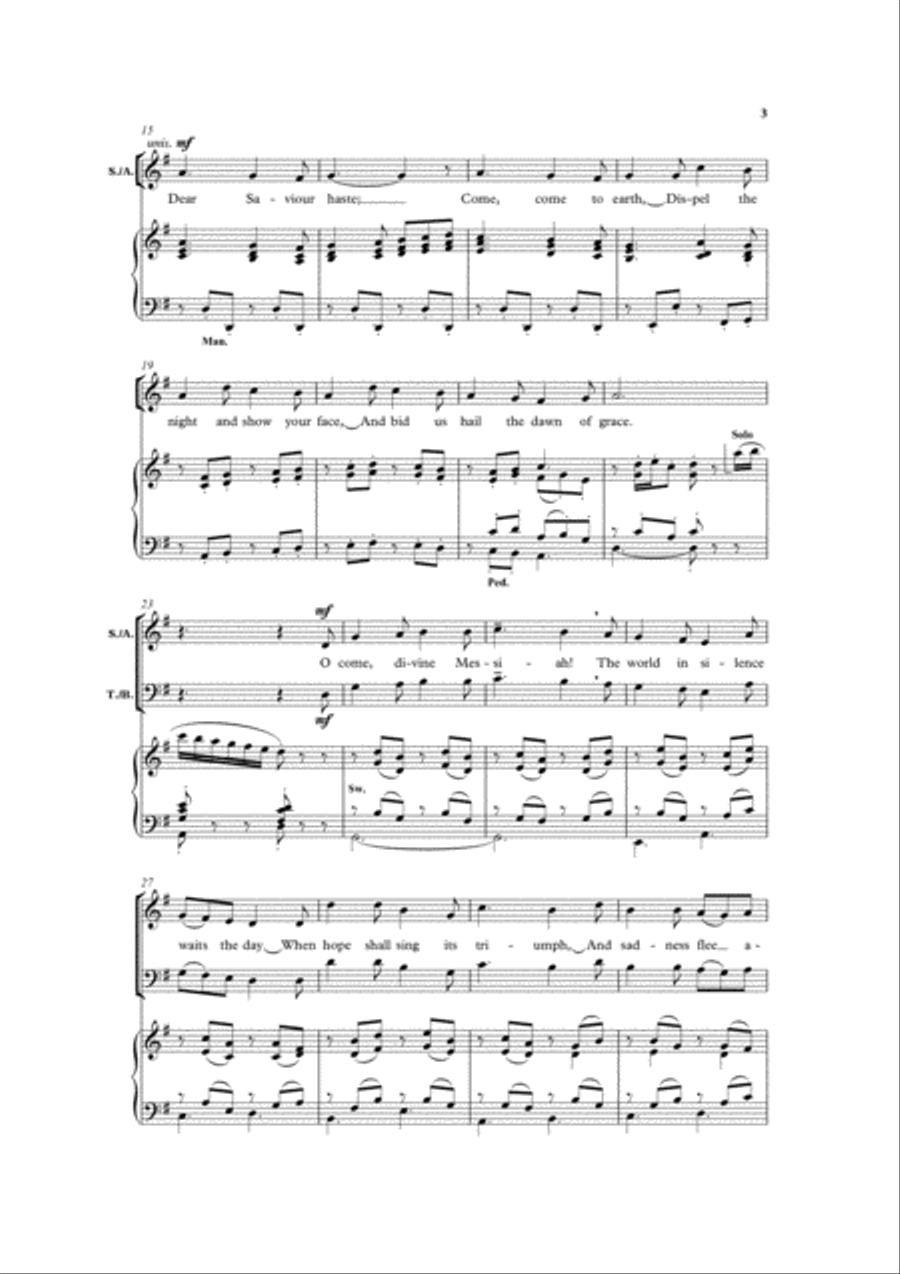 O come, divine Messiah! 4-Part scores gallery preview page 2